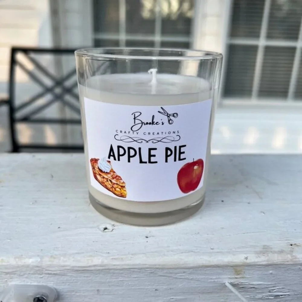Apple Pie Candle – 10oz Coconut Soy Wax Bakery Scent | Handmade Dessert Candle